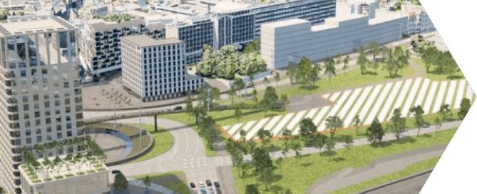 Visualisierung der Fläche für das Zukunftszentrum Halle