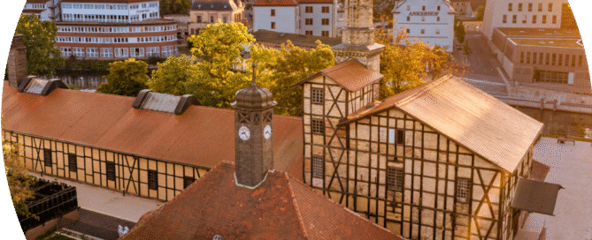 Ansicht des Salinemuseums in Halle aus der Vogelperspektive